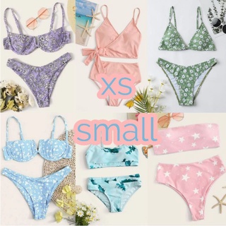 XS and Small Shein bikini swimsuits in pouch (onepiece and twopiece)