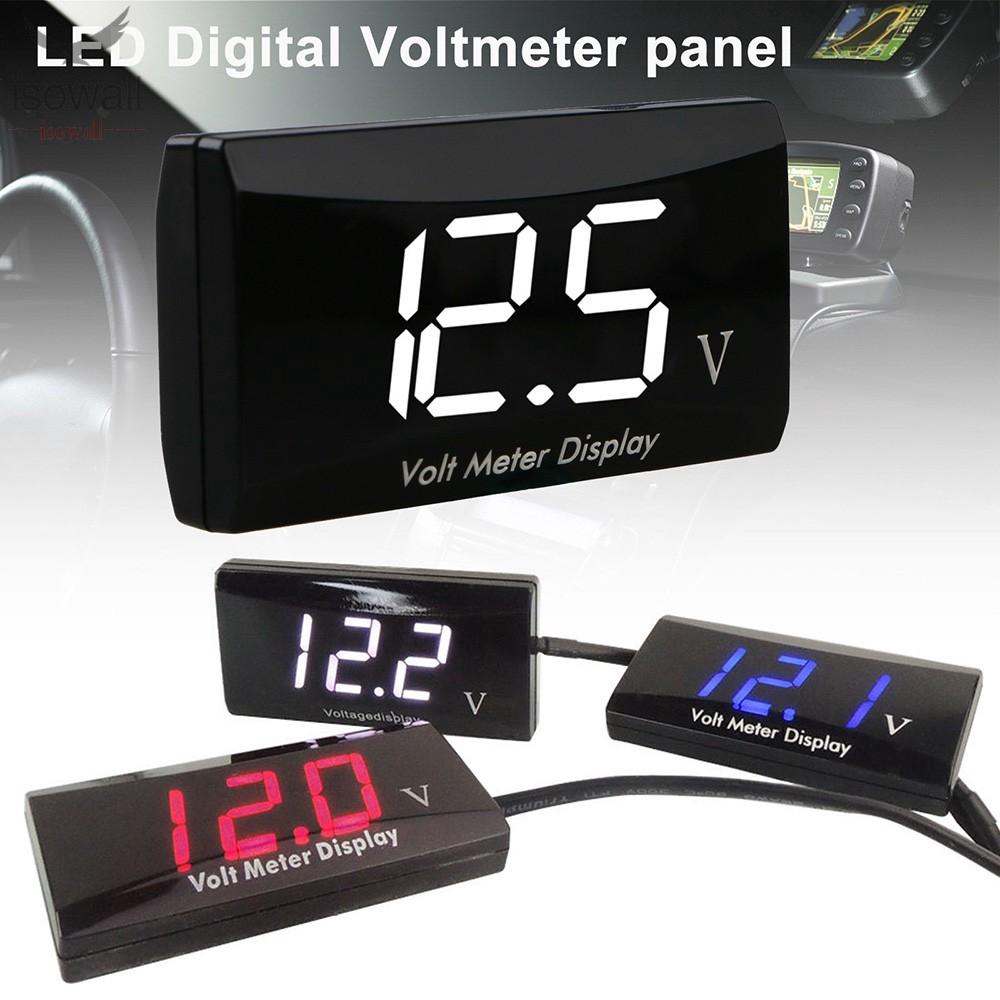 1*12V Digital LED-Display Motorcycle Voltage Meter Acid Electromobile Volt Gauge