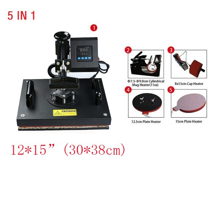5 in 1 t shirt printing machine price