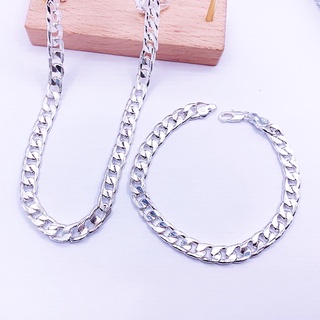 men jewelry 925 Silver 2in1 Necklace Bracelets Set for men’s Jewelry set