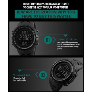 [100% Genuine]SKMEI New mens sports watch chronograph alarm clock digital watch 50M waterproof dual time countdown stopwatch 1251 #5