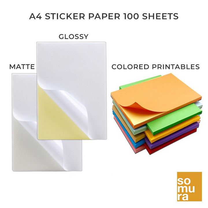 A4 Printable Sticker Paper Matte/Glossy Colored Sticker Paper Kraft