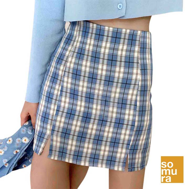 Checkered Korean Skirt (SSC439) Shopee Philippines