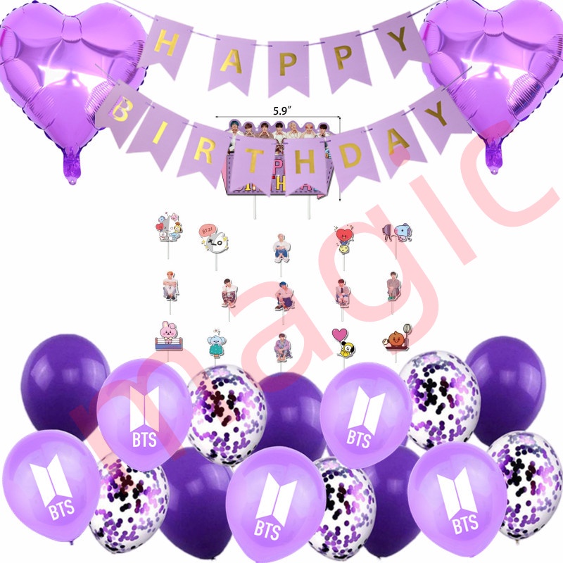 BTS Balloon set BTS Gold Green Purple Pink Blue Star set Jungkook V ...