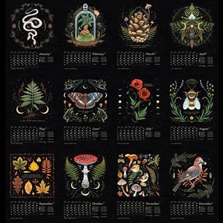 Creative Dark Forest Lunar Calendar 2022 Wall Calendar I0Y2 Planning Diary Daily Y6Q6 Calendar B1C1 #2