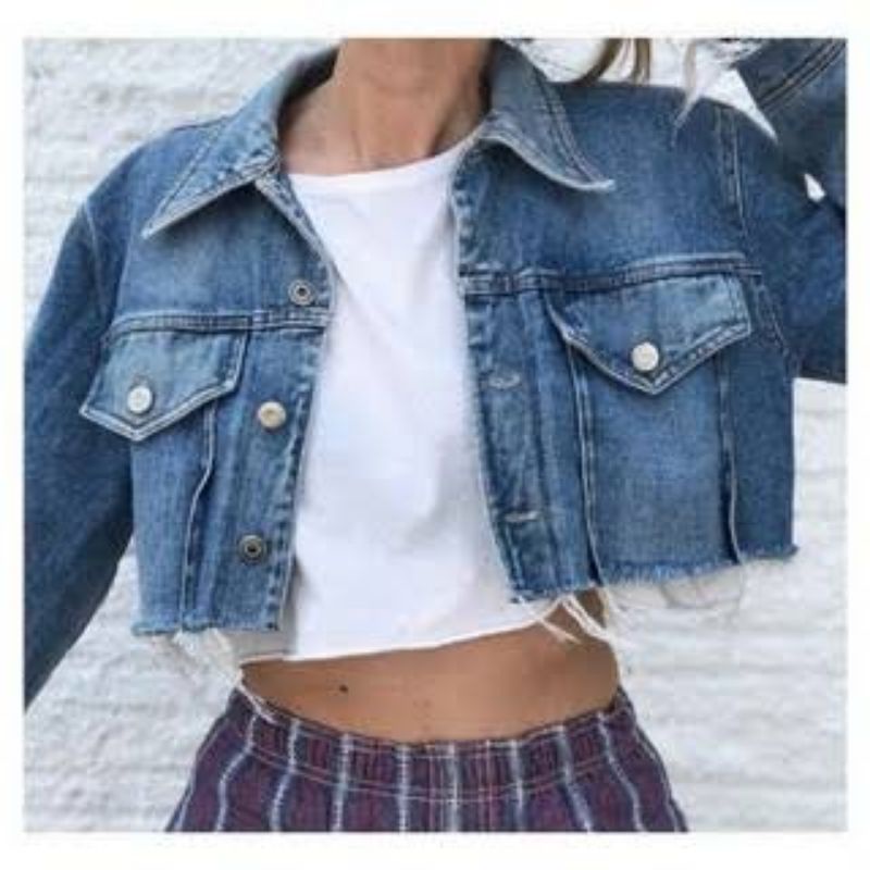 cropped top denim jacket