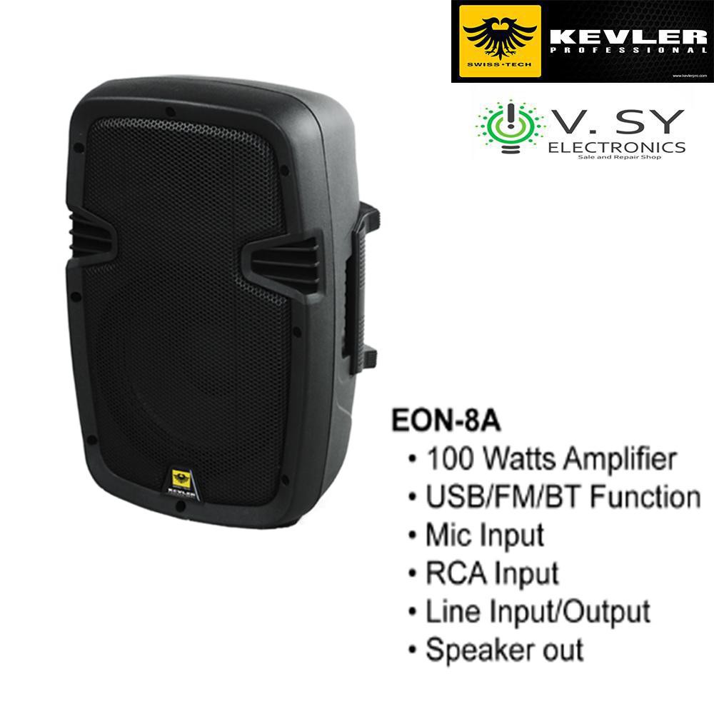 Kevler EON8A 8" 2 Way Full Range Active Speaker 100W AMP with USB, FM