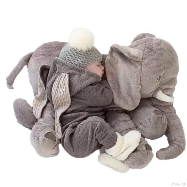 baby and elephant pillow