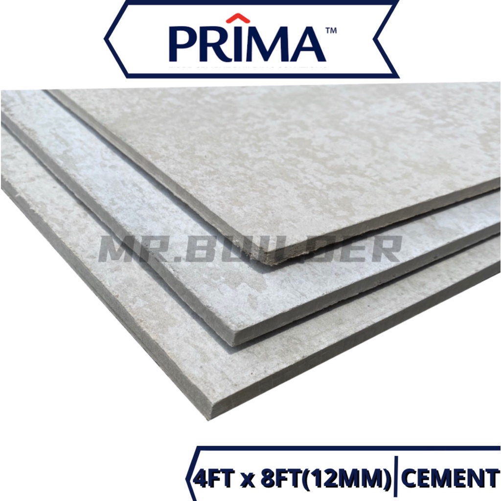 PRIMA Flex Fibre Cement Board 4ft x 8ft 12MM Papan Cement Water Fire
