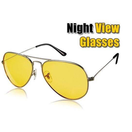 HEKKAW Night Vision Sunglasses Anti-Glare Night Eyewear Driving Glasses Retro Yellow View Lenses