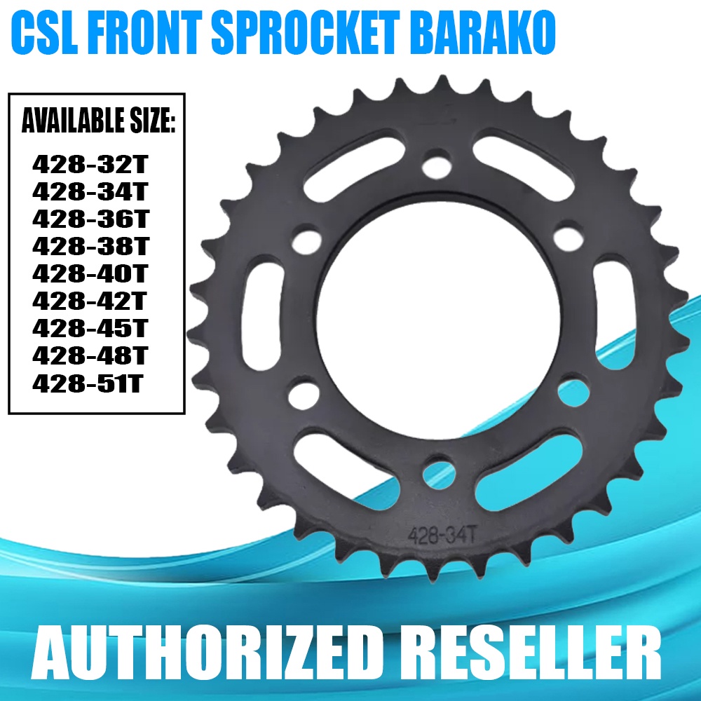 CSL Motorcycle Sprocket (Rear) Kawasaki Barako/Bc175 (428-34T/36T/38T ...