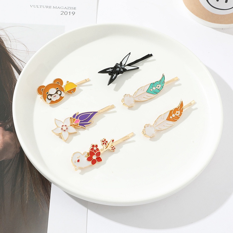 New Game Genshin Impact Traveller Lumine Flower Hairpin Cosplay Costume Headwear Hair Clip Props