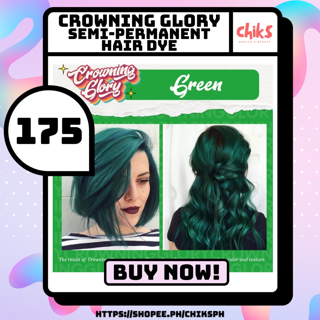 Authentic Crowning Glory GREEN Semi Permanent Hair Dye Conditioner