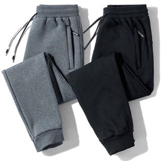 Unisex Plain Cotton Jogger Pants Makapal Tela with zippers #1