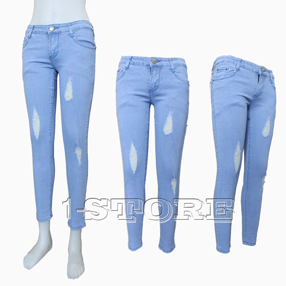low rise blue jeans