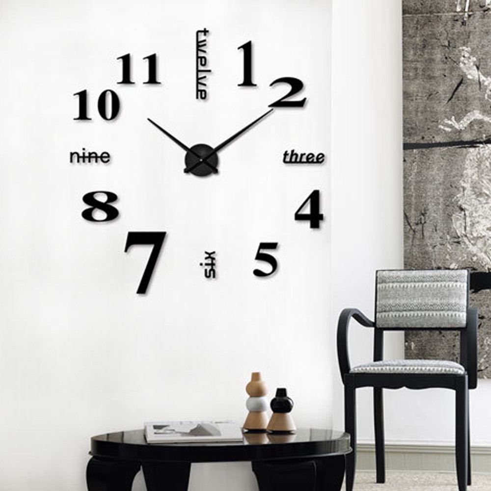DIY Creative 3D Wall Clock Acrylic Decorative Kitchen Wall Clocks Living Room Dining Room Home Decor Wallclock Shopee Philippines