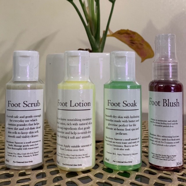 NEW!!! FOOT SPA SET (Foot Soak, Foot Scrub, Foot Lotion, Foot Blush