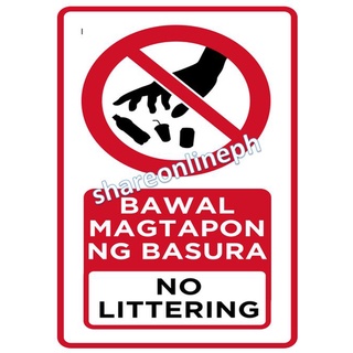 Laminated Signages | Bawal Magtapon ng Basura | No Littering | Signages ...