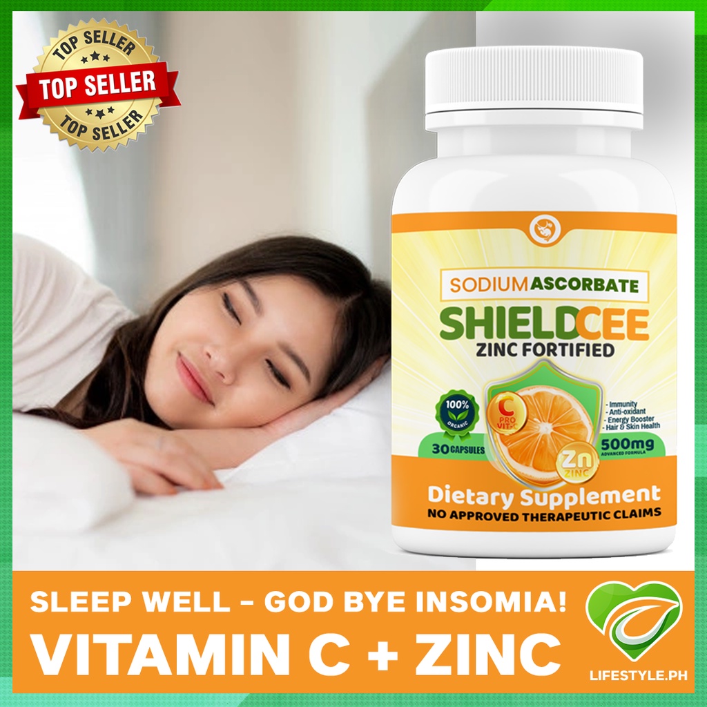 Vitamin c with Zinc sodium ascorbate health food suplement immune booster non acidic Shield Cee 30 c