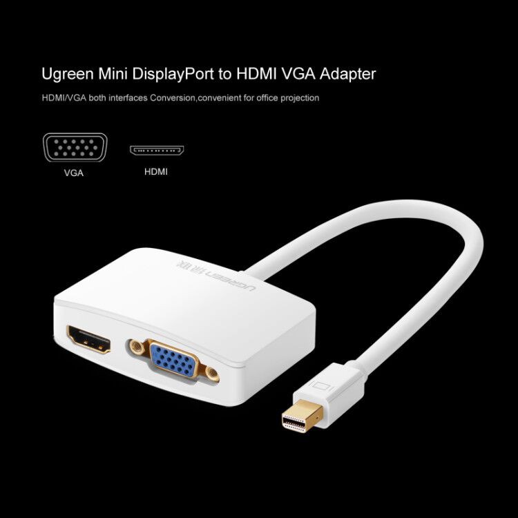 golf Vedrørende Kirkegård UGREEN 2 in 1 Thunderbolt 1/2 Mini DisplayPort To HDMI VGA Cable Adapter  For Apple MacBook Air Pro | Shopee Philippines