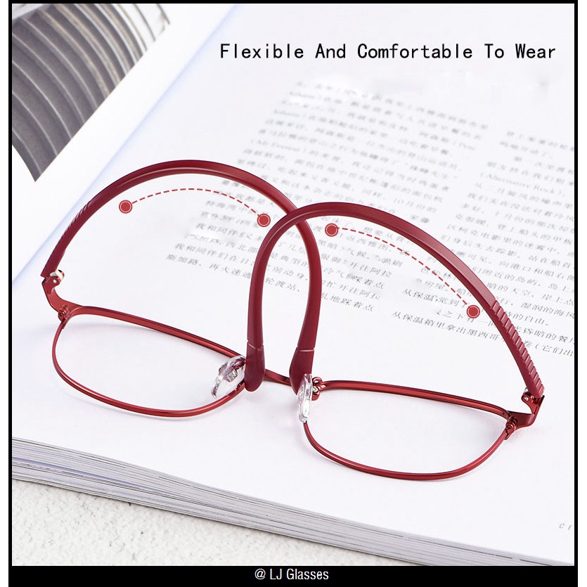 New Ladies Business Anti Radiation Glasses Composite Gold Spectacle Eyeglass Spectacle Frame Elastic TR Arms Glasses