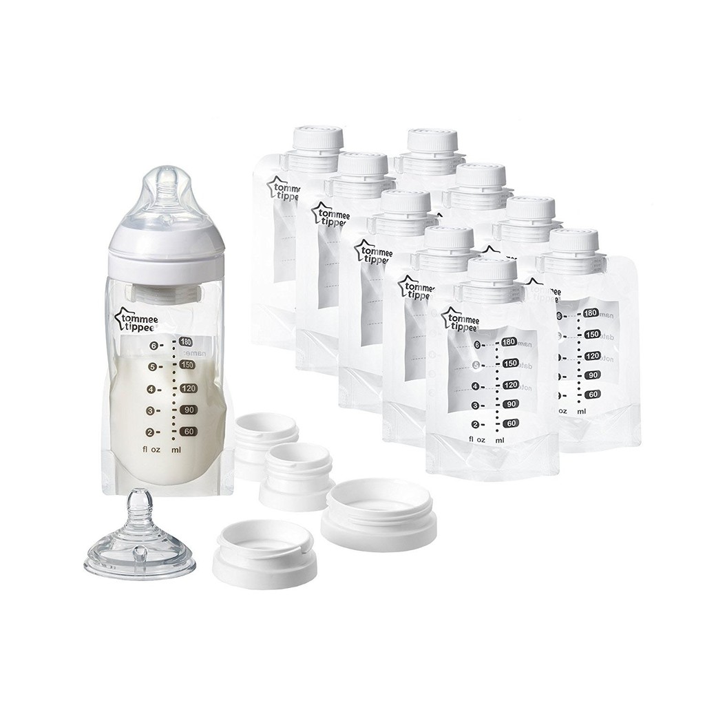 tommee tippee pump and go complete breast milk set