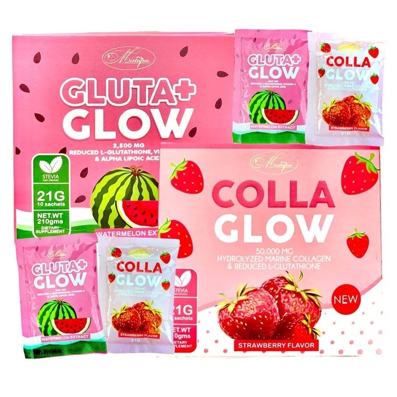Authentic Mistique Gluta Glow Juice 10sachet (Water Melon Flavor
