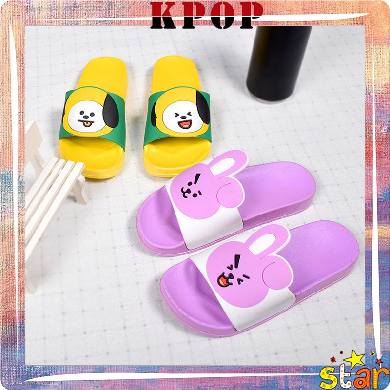 KPOP BTS BT21 home shoes plastic sandals cute summer non KPOP BTS BT21 home shoes plastic sandals cute summer non
