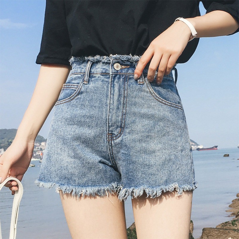 colored jean shorts