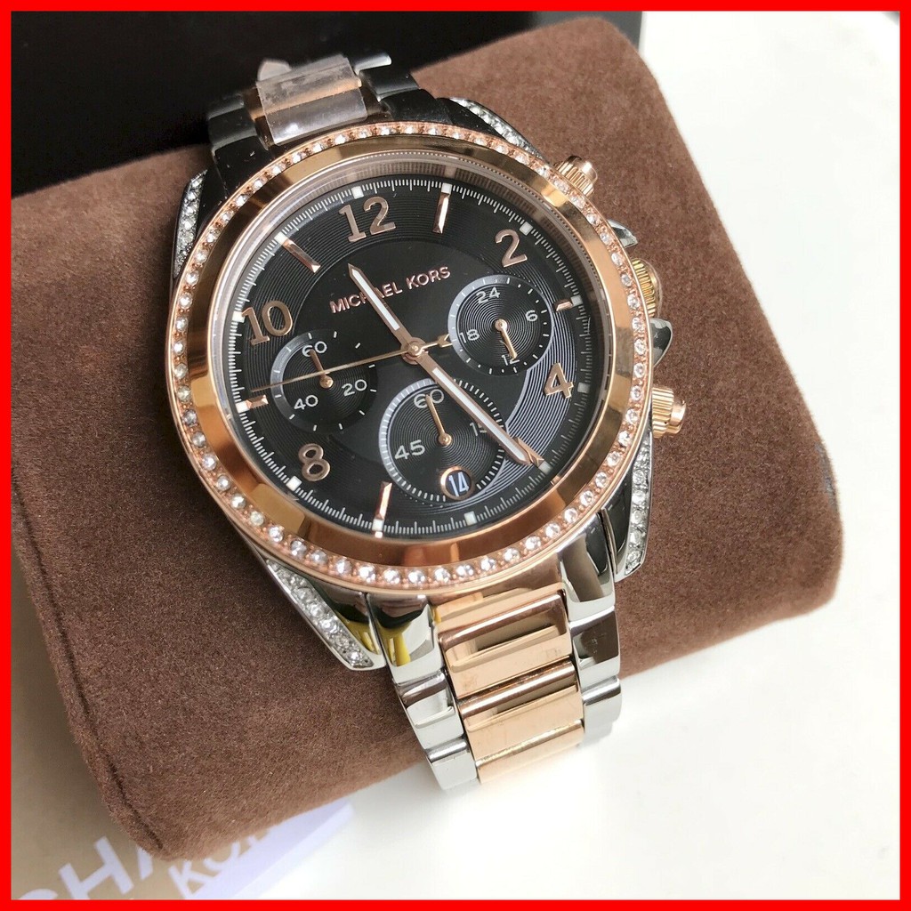 Michael Kors Watch 100% ORIGINAL Bradshaw Black Rose Gold and Silver Steel  Women Watch | Shopee Philippines