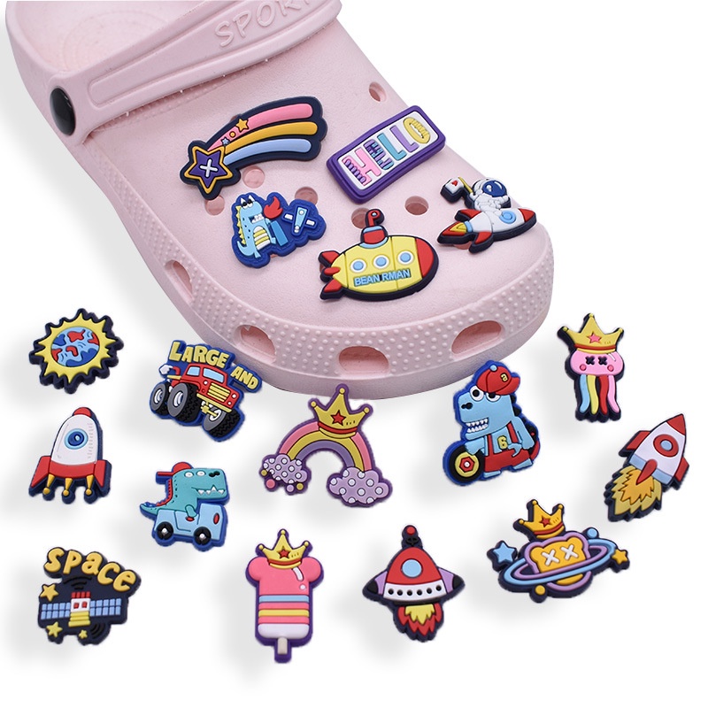 Rainbow Space Spaceship Series Jibbitz Crocs Pins for shoes bags High ...