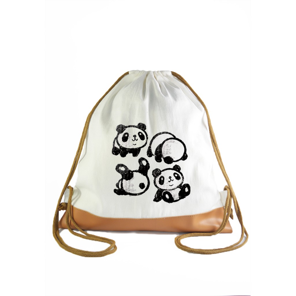 panda drawstring bag