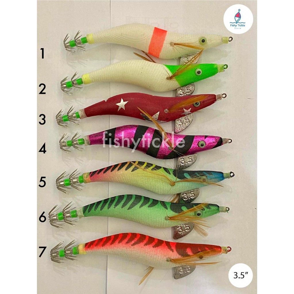 Yamashita Squid Jig 3.5 & 4.0 Squid Fishing Bait - Glow in the dark