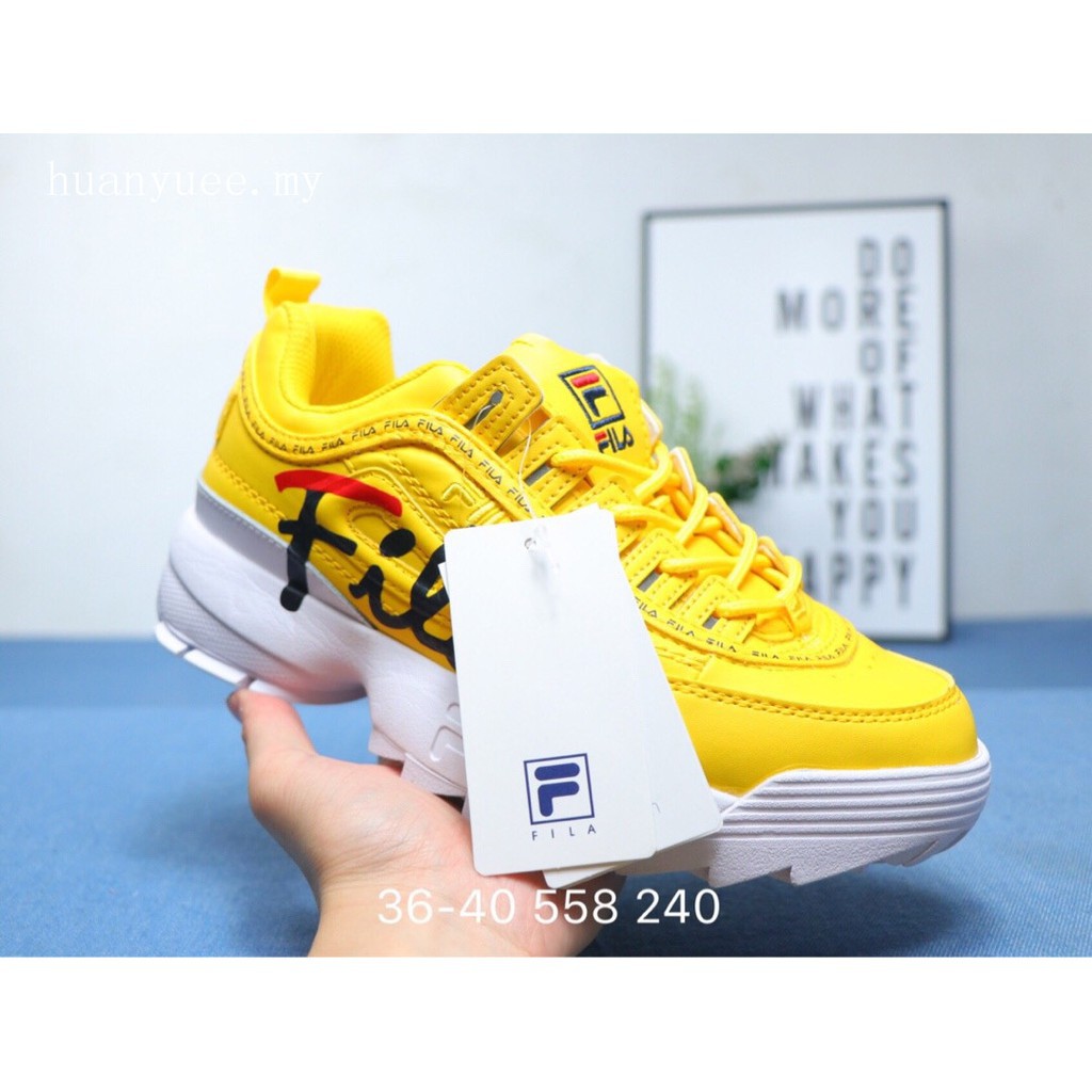 fila disruptor yellow shoes