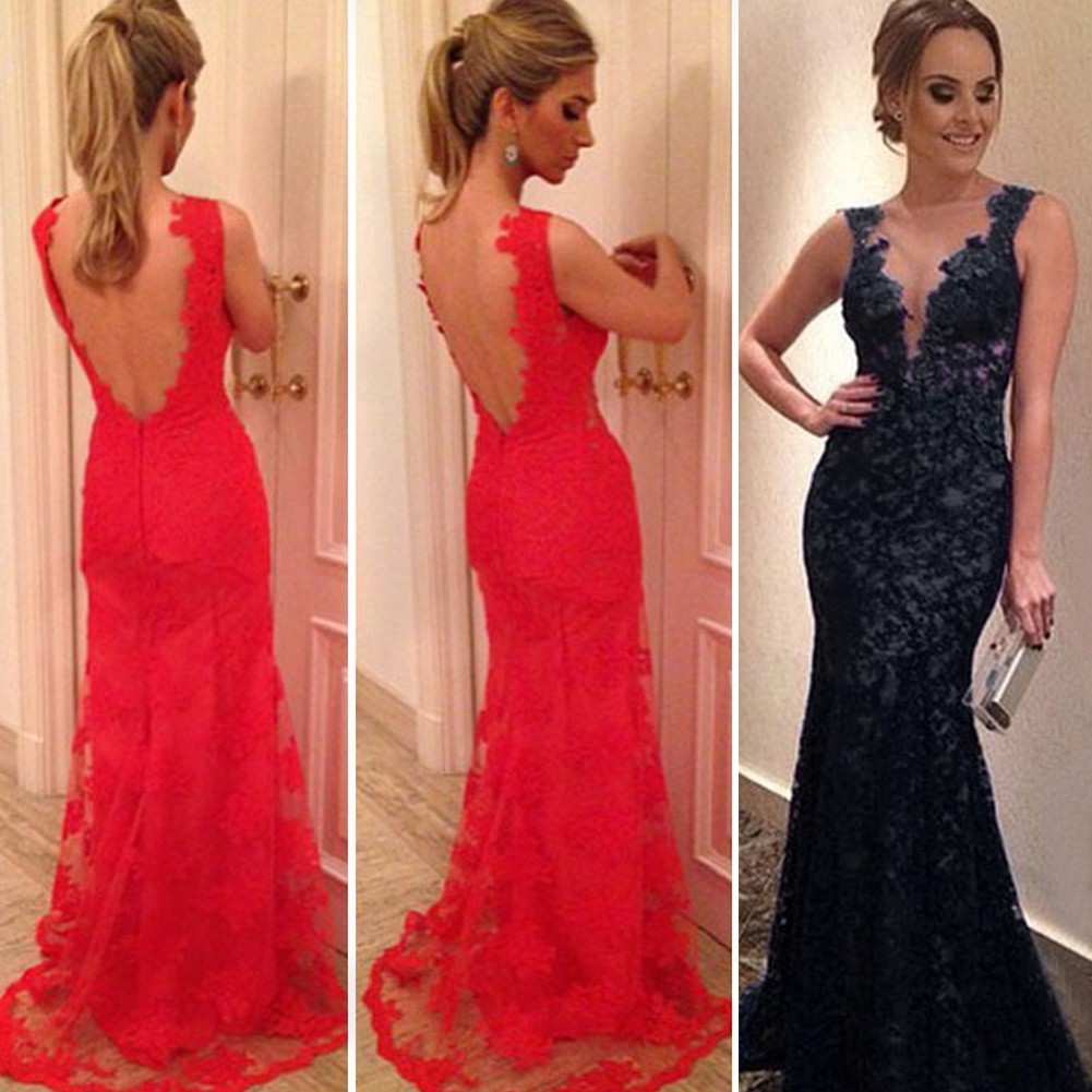 v neck long gown