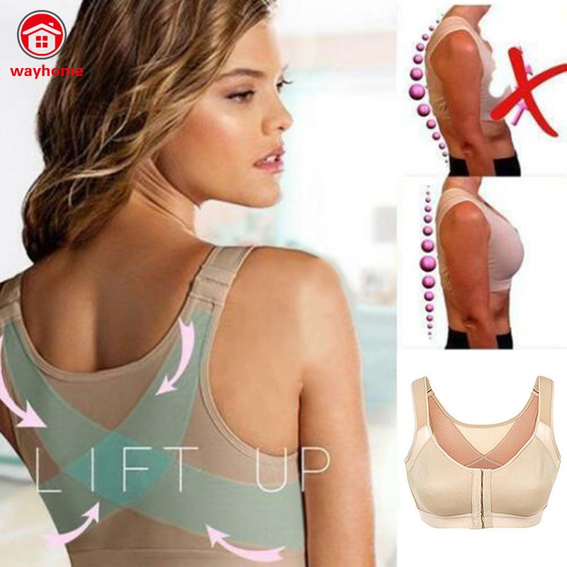 Women Posture Corrector Wireless Bra Back Support Lift Up Yoga Bra Underwear US
