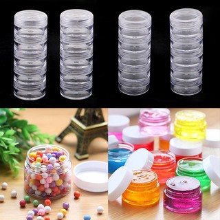 Elite 2 Sets Plastic Bead Accessory Storage Organizer with 50 Small Plastic Stackable Jars Container Clear