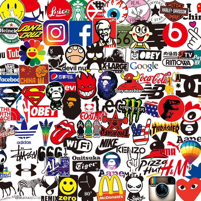 50/100PCS Cool Street Fashion Logo Graffiti Stickers Aesthetic Laptop ...