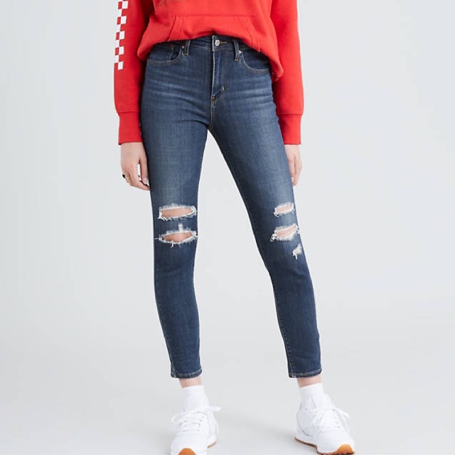 levi's 721 ripped high rise skinny