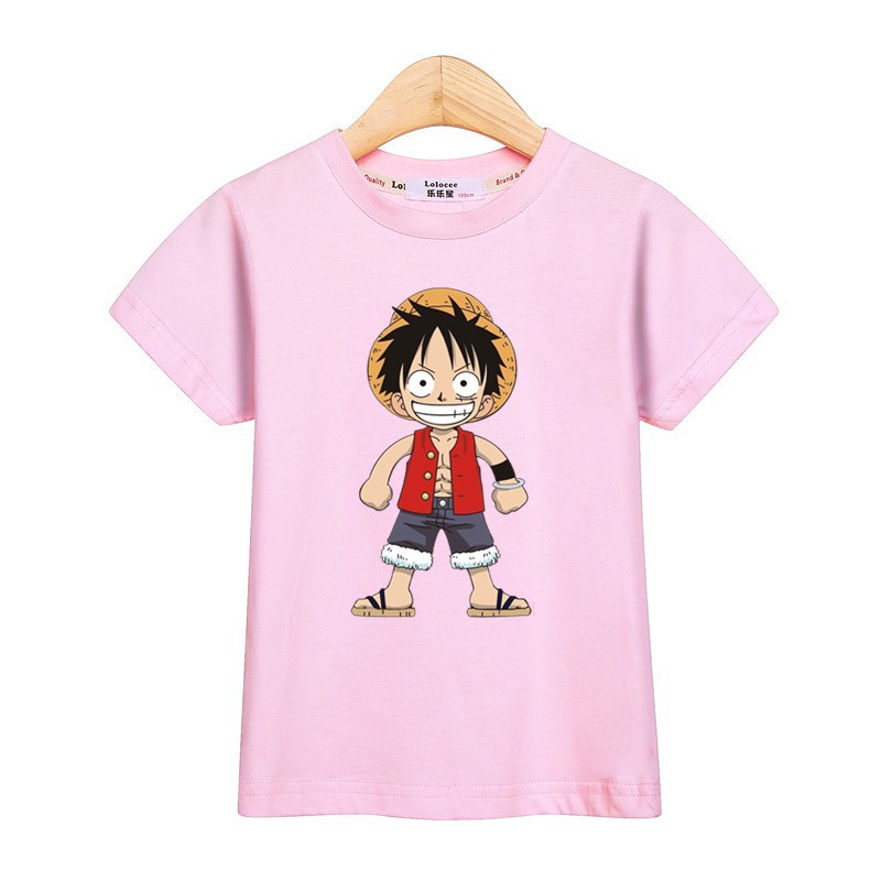 Boys Shirt Luffy Anime Kids T Shirt One Piece Cartoon Tops Shopee Philippines - random anime t shirt roblox