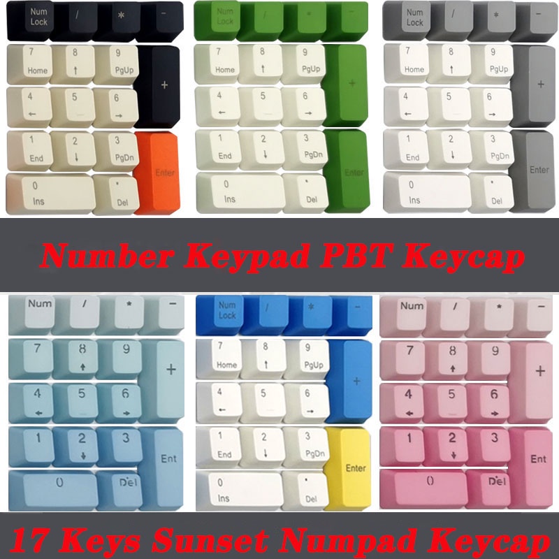 Mechanical Keyboard Number Keypad Pbt Keycap Top Side Printed Blank 17