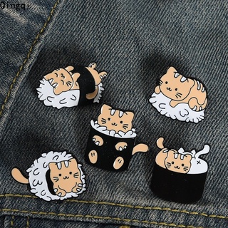 Cat Sushi Rice Ball Enamel Pins Cute Animals Japanese Foods Brooch Lapel Badge Cartoon Jewelry Gift for Kid Friend #8