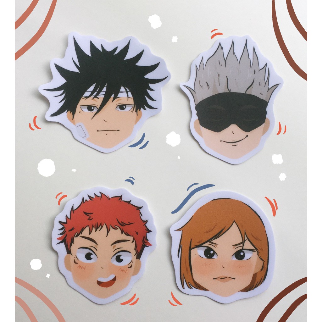 Jujutsu Kaisen Laminated Sticker Set Of Gojo Itadori Fushiguro And My Xxx Hot Girl