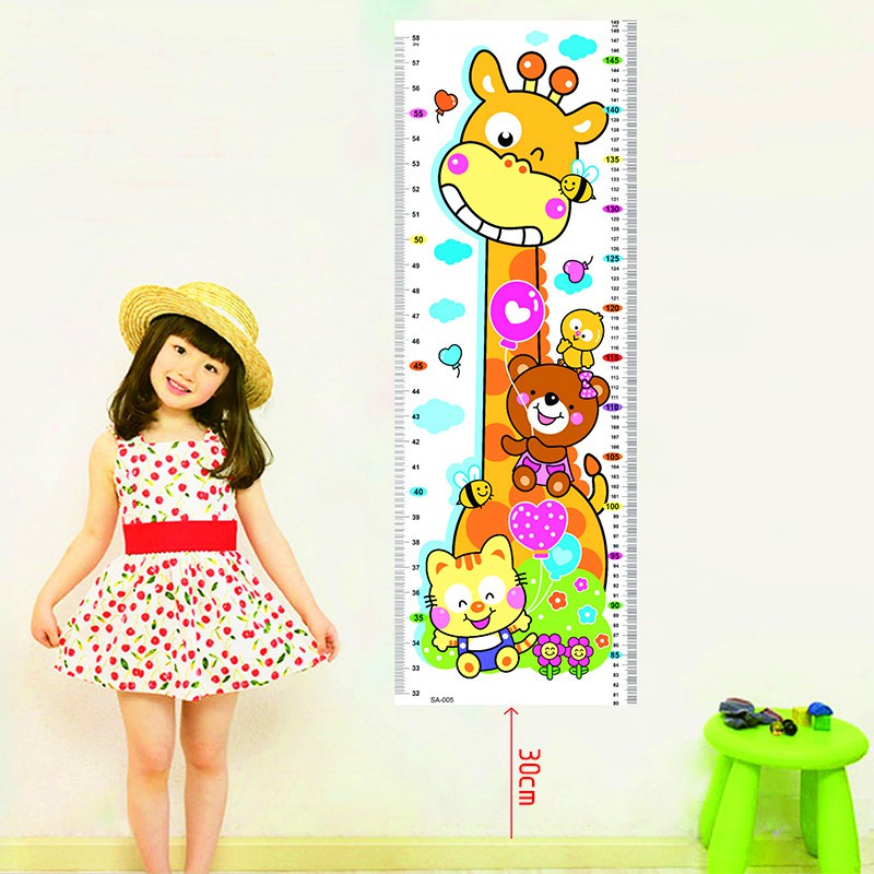 Kids Room Height Chart Ruler Wall Decals DIY Cartoon Ocean World Animal Removable Growth Measurement Rulers Nursery Home Decor for Girls & Boys Measures up to 5.6 Feet 