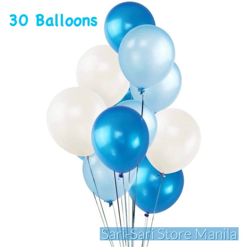 Blue Metallic Balloons 12 Inches 30 Pieces Shopee Philippines