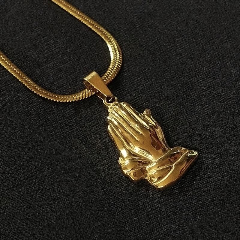 Praying Hands | 18k Gold Plated Stainless steel Non-tarnish Necklace ...