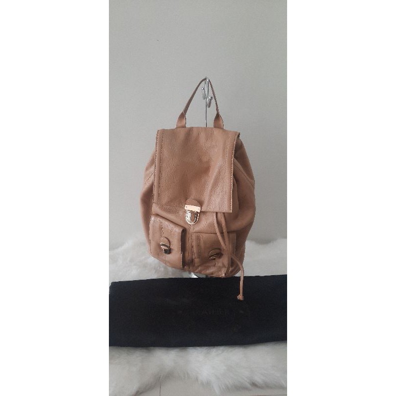 accessorize leather backpack