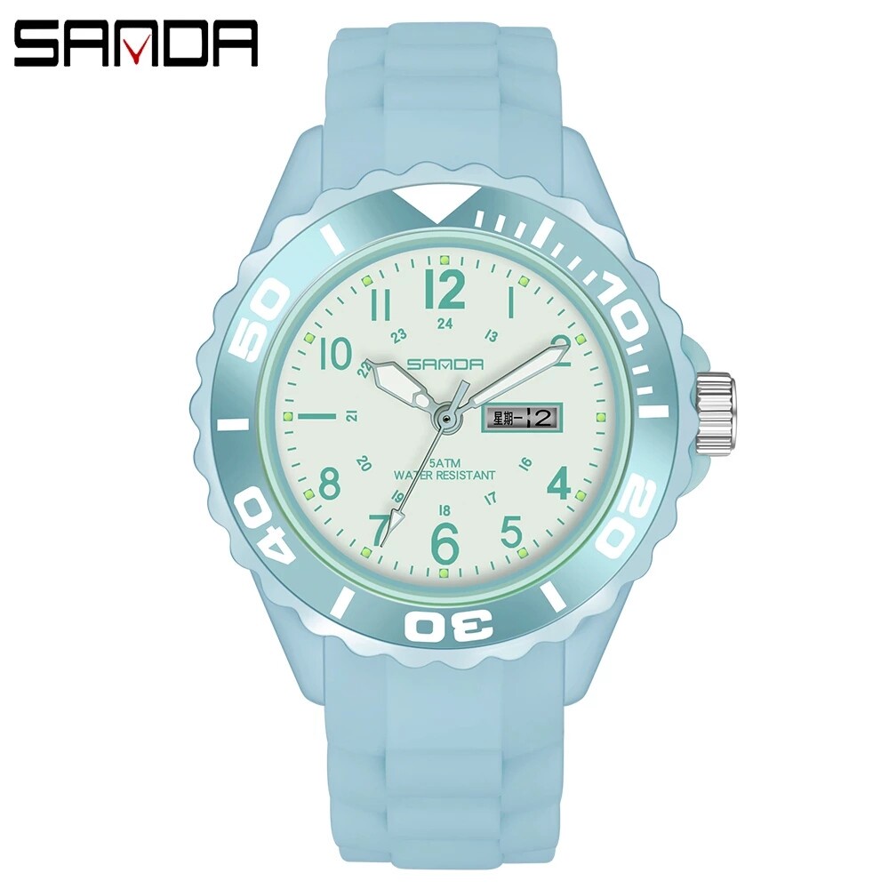 SANDA 1053 New Fashion Quartz Women Watch Casual Silicone Women's