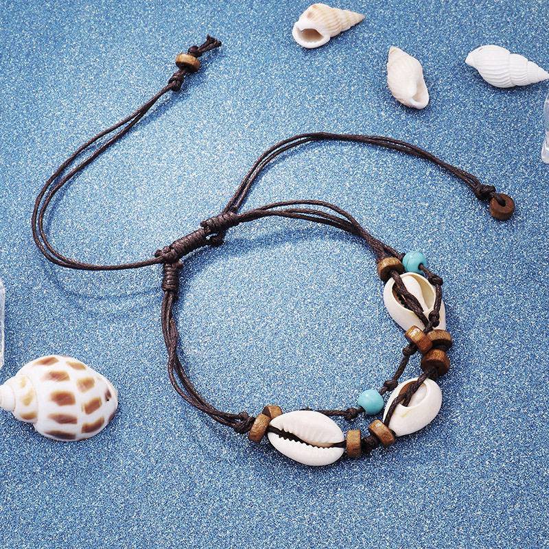 2020 Boho Sea Shell Anklet Colorful Beads Bracelet Chain Hippy Surf Foot Jewelry 