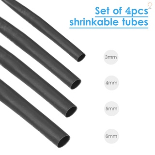 【COSH】4pcs 1-Meter Shrinkable Tube Heat Shrink Tubing 3mm 4mm 5mm 6mm Diameter & 1m Length #6